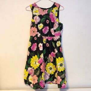 Johnny Was Jade Cotton Sleeveless Fit and Flare Mini Dress Floral Womens Small